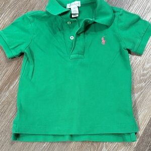 Ralph Lauren Green Polo with Pink Pony - Kids